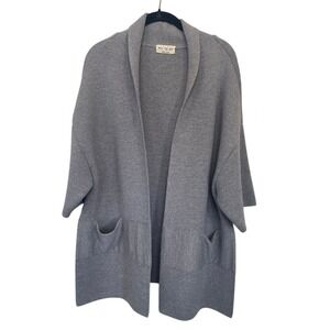 Ma'ra'ya Grey Wool‎ Oversized Cardigan Sweater  Made in Italy Women's Size S